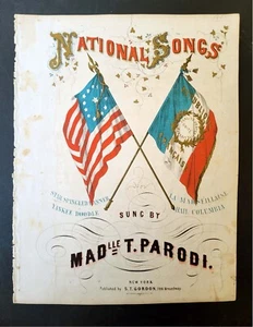 SHEET MUSIC – NATIONAL SONGS - THE STAR SPANGLED BANNER, 1861 LITHO COVER. - Picture 1 of 1