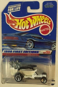 1998 Hot Wheels #648 First Editions 13/40 HOT SEAT White-Black w/5Spoke Thailand - Picture 1 of 6
