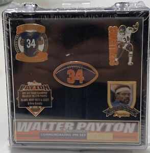 WALTER PAYTON COMMEMORATIVE 5 Pin Set Sealed New Low Numbered #678