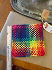 Hand Woven 100% Cotton Hot Pad Trivet Bright Multicolored New