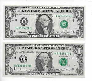 $1 FRN 1974 Unusual Sheet Position change Over Pair HB GEM Crisp Unc - Picture 1 of 1