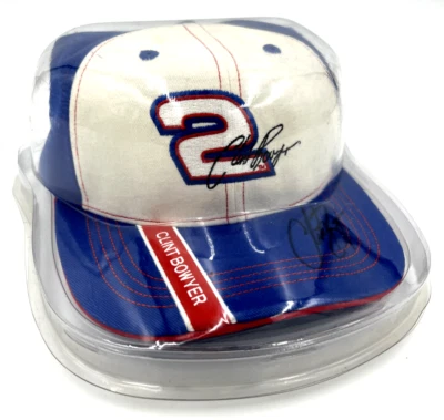 Sombrero NASCAR Racing Clint Bowyer autografiado RCR #2 azul/blanco firmado Foto 1 de 4