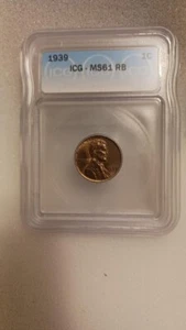 1939 Lincoln cent MS61 RB - Picture 1 of 2