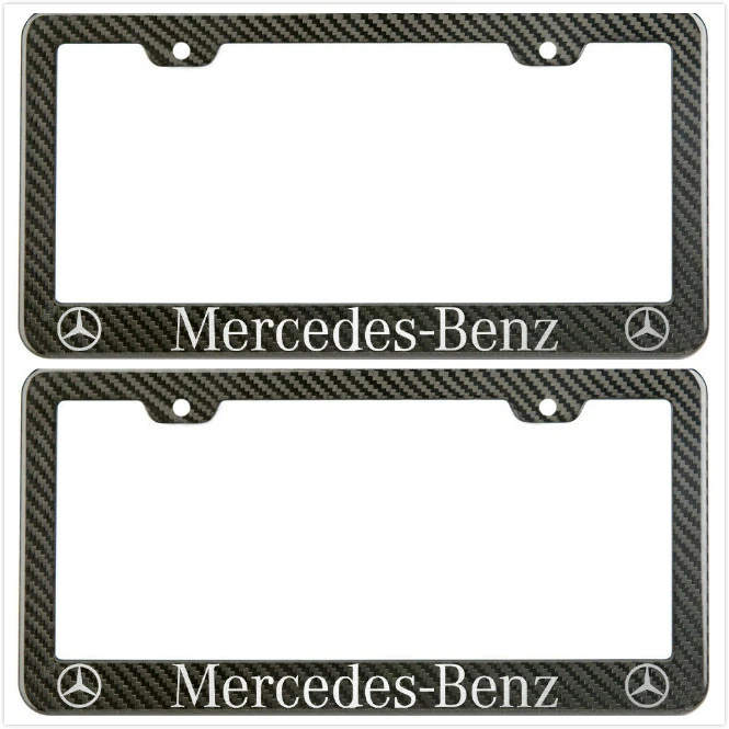 2x Marco de soporte de matrícula de carreras de fibra de carbono para Mercedes Benz Foto 1 de 1