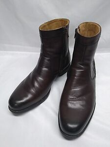 FLORSHEIM Mens Brown Midtown Round Toe Zip-Up Leather Boots Shoes 10 EEE 12140 