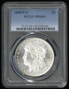 Us Coin 1880/9 S Morgan Silver Dollar All White Lustrous Pcgs Ms64+ No Reserve!