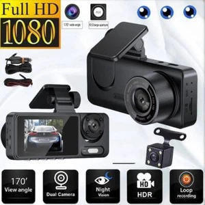 HD 1080P WiFi Dash Cam Car Camcorder Parking Monitoring Triple Lens 2'' Screen - Picture 1 of 11
