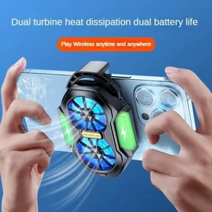 Double Ventilateur de Refroidissement Rechargeable Mobile Dissipateur de Chaleur Portable pour iPhone Samsung Cadeau - Photo 1 sur 10