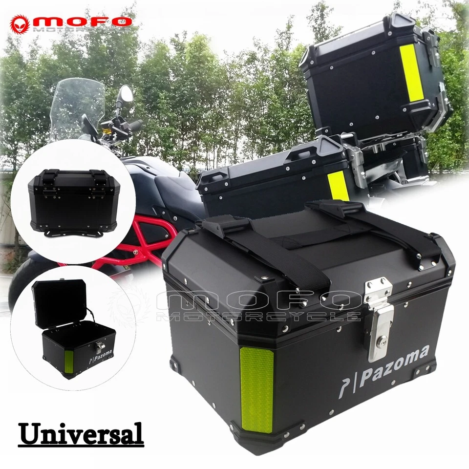 45L Aluminum Rear Trunk Top Case Storage Box Luggage Box For Harley BMW Honda - Image 1 of 4