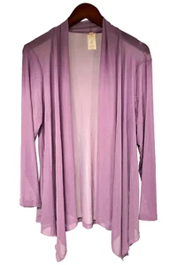Retreat by Rhonda Women's Shear Mesh Cardigan Purple - Picture 1 of 2