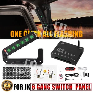 6 Gang Switch Panel Grab Handle Relay System For Jeep Wrangler JK JKU 2007-2018 - Picture 1 of 13