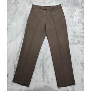 Kenneth Cole Reaction Pants Mens 36X34 Brown Micro Polyester Straight Leg Office - Picture 1 of 9