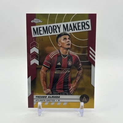 2024 Topps Chrome MLS Thiago Almada Memory Makers Gold Refractor #/50 - Image 1 of 2