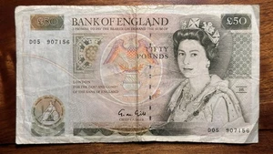 England 50 Pounds (1988-1991) Sig. Kieme P-381b - Bild 1 von 2