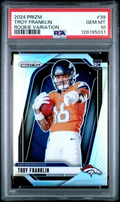 2024 PANINI PRIZM ROOKIE VARIATION #39 TROY FRANKLIN ROOKIE RC PSA 10 - Image 1 of 2