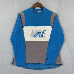 Vintage Nike Radtrikot Herren M 1/4 Zip Blau Langarm Gesäßtaschen 90er - Bild 1 von 10