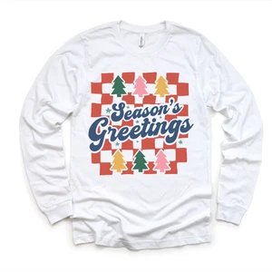 Boho Season's Greeting Christmas Shirt - Long Sleeve Tees & Sweatshirts - Picture 1 of 4