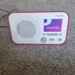 PURE Elan E3 DAB/DAB+ and FM Radio Red White Wirh Original Power Adapter Tested - Bild 1 von 13