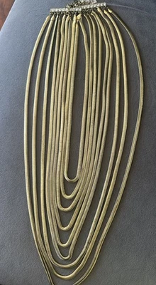 "Collar vintage Heidi Daus encanto serpiente tono dorado pedrería 40"" sedoso" Foto 1 de 4