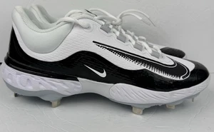 Nike Alpha Huarache Elite 4 Baseball-Metal Cleats-FD2745-101-White/Black-Sz 11.5 - Picture 1 of 7