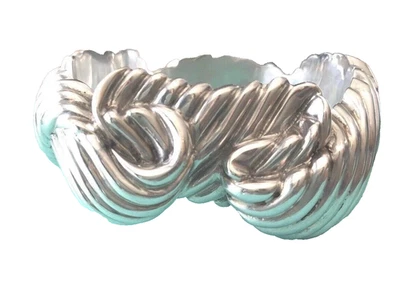 Tiffany & Co. Sterling Silver Wide Groove Modern Swirl Cuff Bangle Bracelet - Image 1 of 4