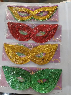 Sequin Mardi Gras Mask - Image 1 of 4