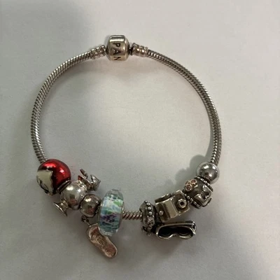 Pulsera Pandora Charm Con 7 Dijes 925 Foto 1 de 4