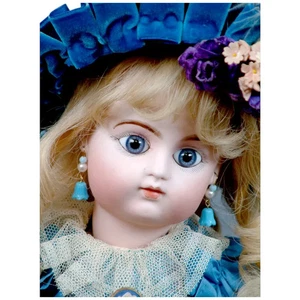 Antike französische Puppe wunderschön selten 21 Zoll C/M Pintel et Godchaux in atemberaubendem Kleid - Bild 1 von 16