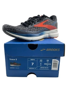 Brooks Mens Trace 3 Gray Running Shoes Size 7 Blackened Pearl 1104121D071 NEW - Picture 1 of 16