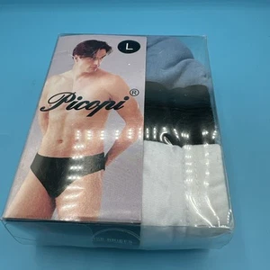 Picopi Men's Low-Rise Briefs 3 Pack Multi Color 100% Cotton large New - Bild 1 von 5