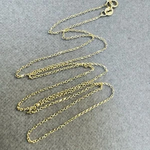 "Collar de cadena Rolo cable corte diamante oro amarillo 14K sólido 20""" - Imagen 1 de 6