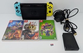Nintendo Switch Console Bundle w/ Dock, 128GB SD Card, & 3 Games - Tested!