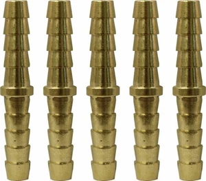 1/4" Hose Barb x 1/4" Hose Barb Brass Hose Splicer Pack of 5 - Picture 1 of 1