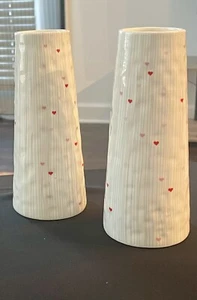 (2) Accent Decor Ceramic Love Bug Vases - White/Red/Pink/Gray  - Picture 1 of 10