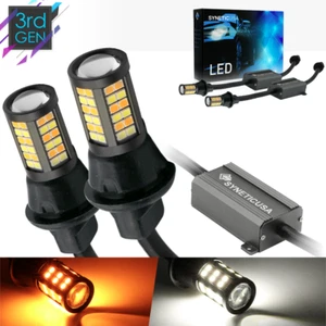 Bombillas de luz de estacionamiento con conmutación LED blancas/ámbar 7443 sin errores - Imagen 1 de 11