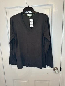 Melissa Paige Grey Vneck Sweater size L NWT - Picture 1 of 3