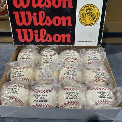 Full Case Of  12 Wilson A1001 Official NCAA Championship Baseball Leather Haiti - Image 1 of 4