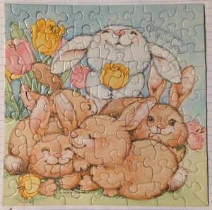 Springbok SOME BUNNY WUVS YOU! 7x7" 70 pc MINI Jigsaw Puzzle PZL7260 Rabbits - Picture 1 of 13