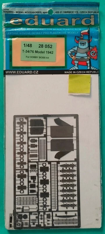 photoetched Eduard 28052 "T-34/76 Model 1942" for Hobby Boss kit 1/48 scale! NEW - Immagine 1 di 1