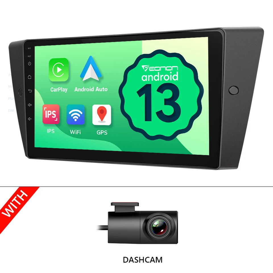 DVR+9" CarPlay Android 13 Car Stereo Radio GPS Head Unit for BMW E90 E91 E92 E93 - Image 1 of 4