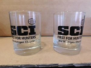 VINTAGE PAIR OF SAFARI CLUB INTERNATIONAL MID MICHIGAN CHAPTER LOW BALL ROCKS GL - Picture 1 of 4