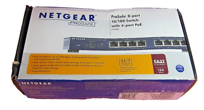 Genuine New Sealed NetGear FS108P ProSafe 8-Ports 10/100 Switchwith 4-Port PoE - Image 1 of 4