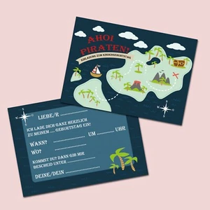 Einladungskarten Pirat Kindergeburtstag, Einladungen Kindergeburtstag Piraten - Bild 1 von 7