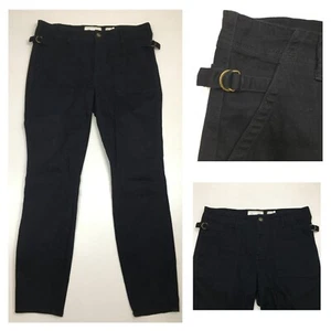HEI HEI Anthropologie Black Buckle Belt Waist Tapered Leg Jeans Womens sz 30 - Picture 1 of 11