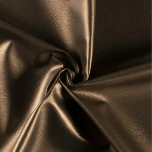 Faux Leather Soft Backed Fabric Material - BRONZE - Picture 1 of 2