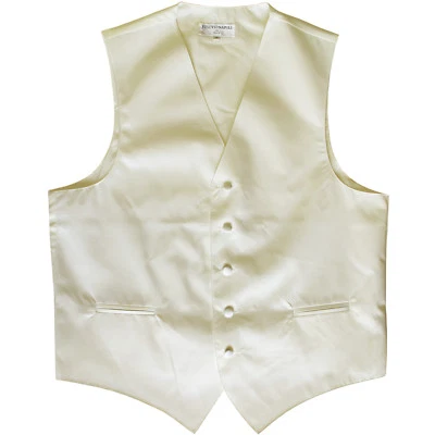 New Men's Formal Tuxedo Vest Waistcoat only solid cream wedding prom - Image 1 of 3