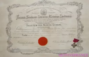 DEC6642 - DIPLOMES ET MEDAILLE SOCIETE DES SCIENCES LETTRES & ARTS LONDRES 1885 - Bild 1 von 7