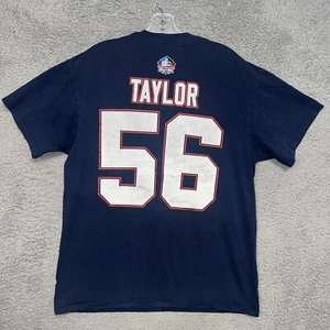 VTG Majestic New York Giants T Shirt Sz L Blue Lawrence Taylor #56HOF Jersey Tee - Picture 1 of 10