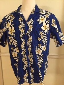 Jade Fashions Men's Hawaiian Shirt Short Sleeve S/S 1 Pocket XL Blue Hawaii GUC - Picture 1 of 7