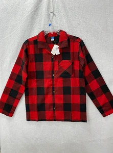 Old Navy Flannel Buffalo Plaid Shirt Youth XXL 18 Long Sleeve Button Front NEW - Picture 1 of 10